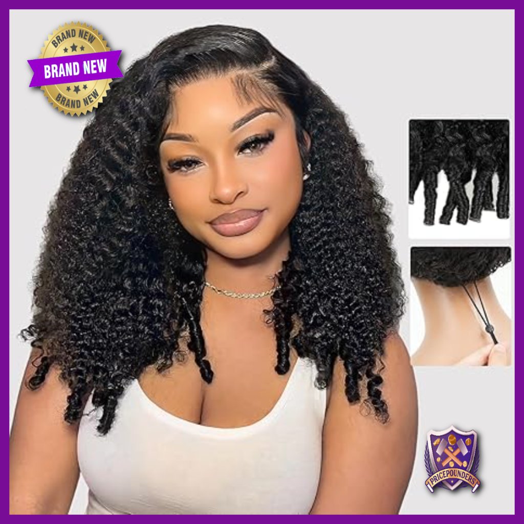 13x6 Glueless Human Hair Wig Pre Plucked Lace Front Spiral Curly